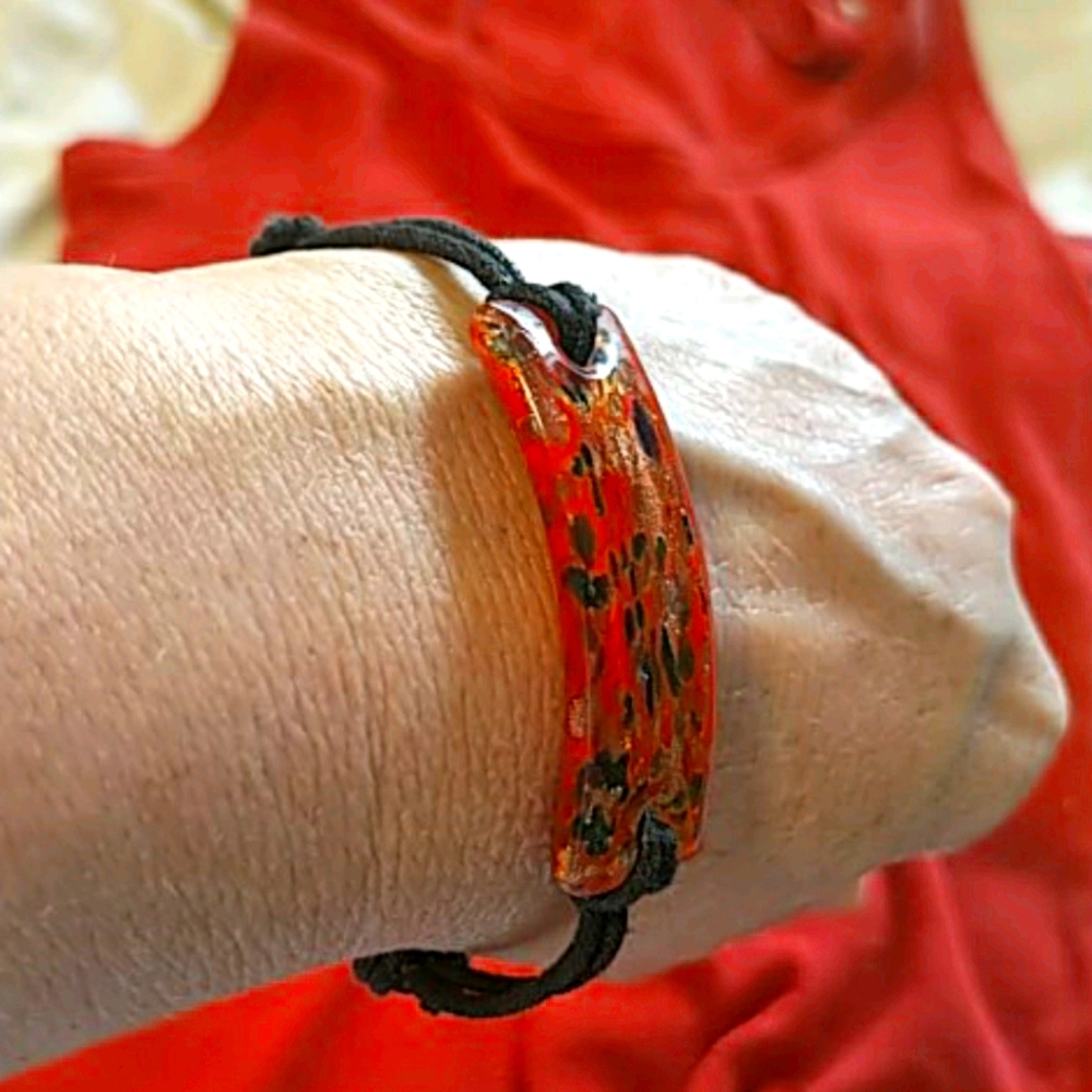 Red and black Glass bracelet